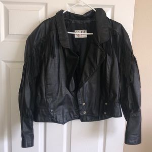 G-III Fringe Vintage Leather Jacket